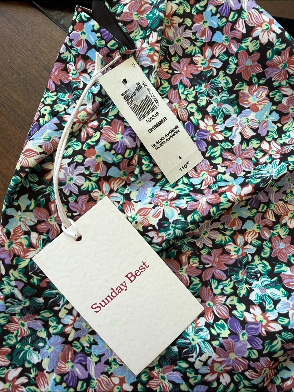 Aritzia Sunday Best Floral Shimmer Slip Mini Dress Size 4 - Picture 6 of 9